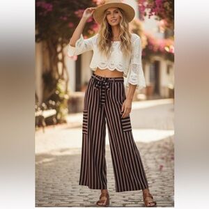 556. Terry cloth cargo belted casual pant in black red